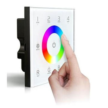 Control distante WIFI inalámbrico DMX512 RF Control remoto Panel táctil RGBW compatible con todo tipo de cuadros de pared